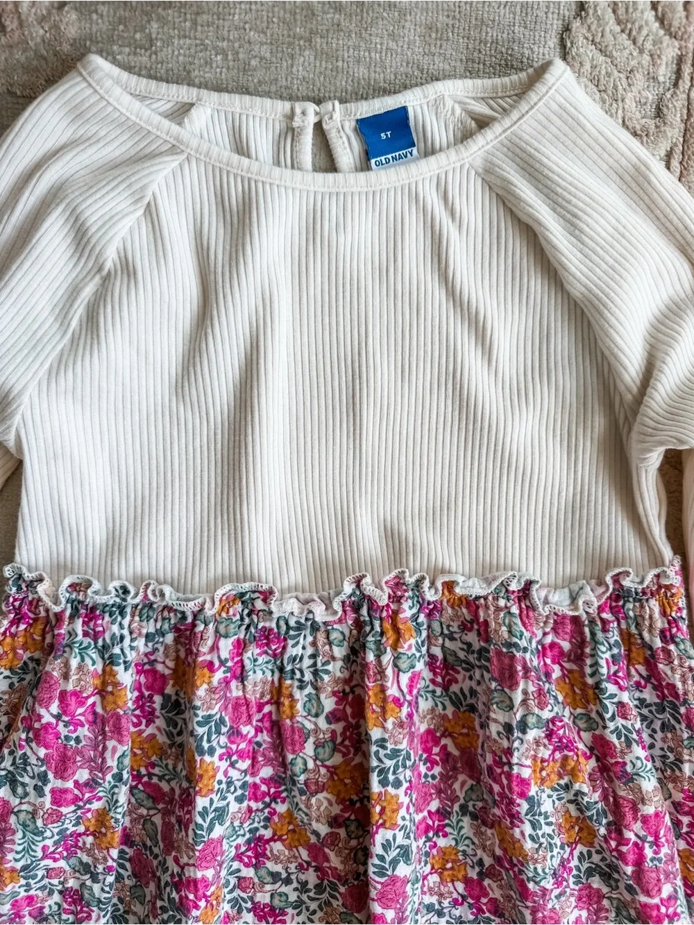 Ribbed Floral Dress 5T